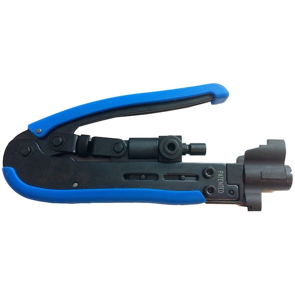 Coax Non-Ratchet Compression Tool - Pro (Adjsutable Depth) For Bnc, F, RCA On Rg-59/6/11